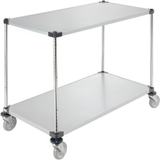Nexel Adjustable Solid Galvanized Shelf Cart 2 Shelves 800 Lb. Cap 48"L x 18"W x