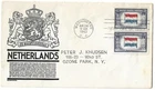 1943 FDC, NETHERLANDS, PAIR ,OVERRUN COUNTRIES