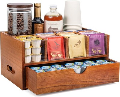 Coffee Bar Stat Organizer for Counter, Coffee and Tea Der
