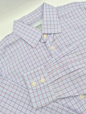      Charles Tyrwhitt Men's Non Iron Dress Shirt 16.5x36 Blue Red Check
