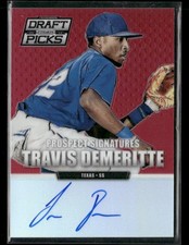 2013 Panini Prizm Perennial Draft Picks Auto Red Prizms #30 Travis Demeritte
