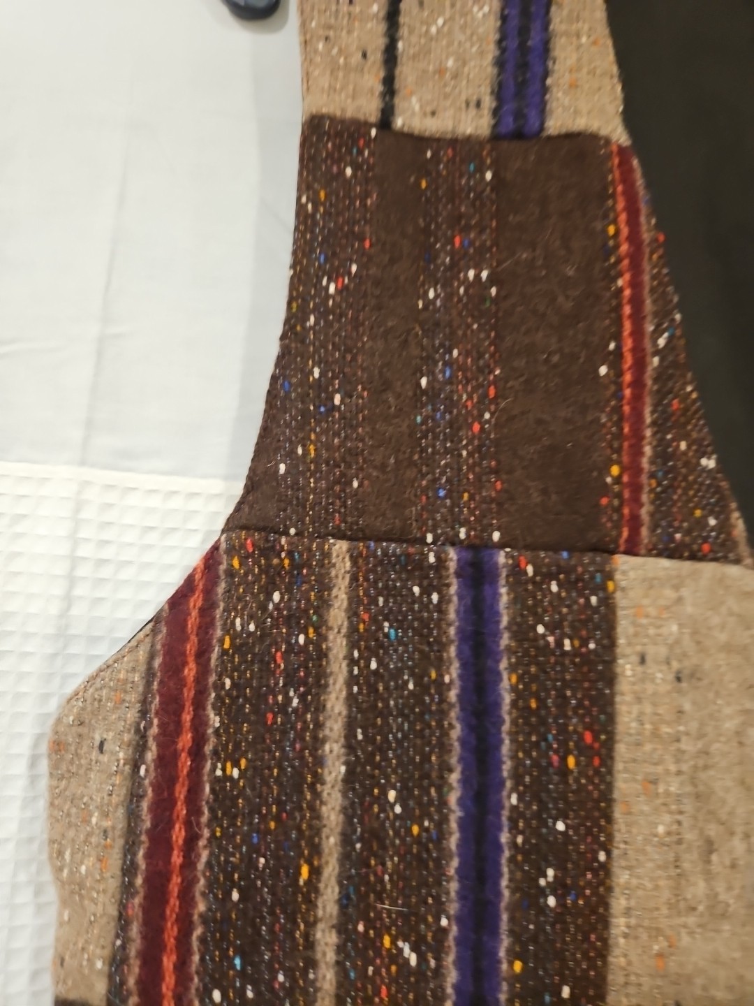 Vintage Patchwork Button Down Vest Medium Wool Tw… - image 7