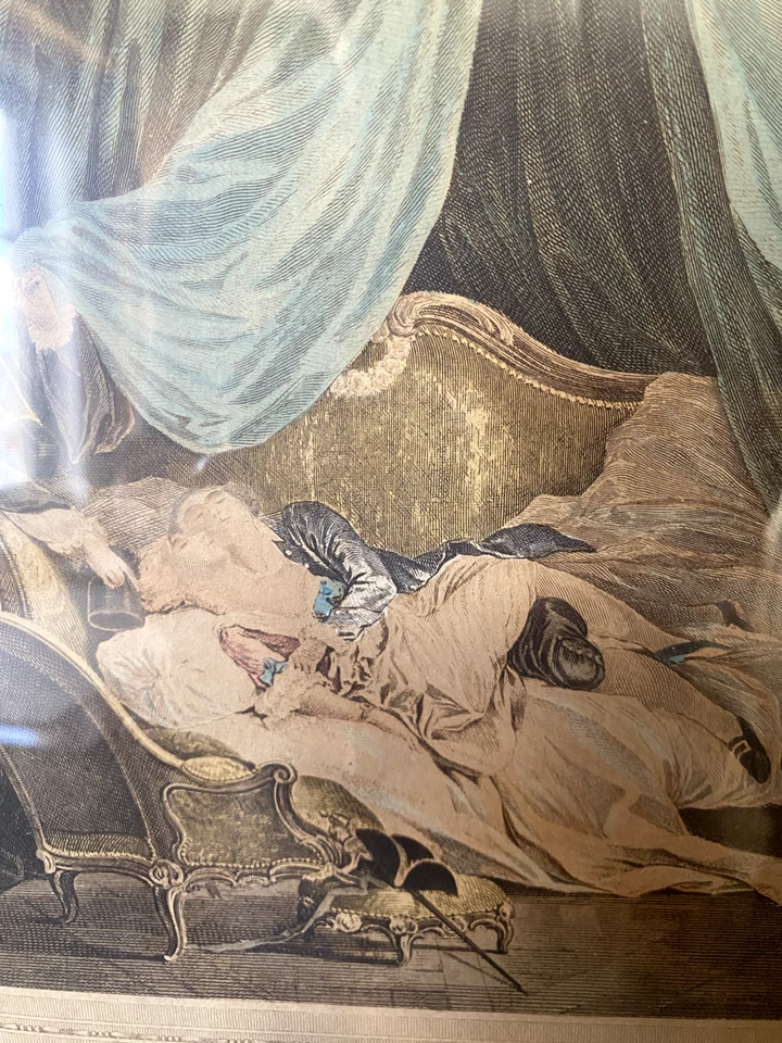 :ORIGINAL RADIERUNG KOLORIERT KUPFERSTICH SCHRIFT BEAUVERLET DIREXIT - Bild 3 von 4