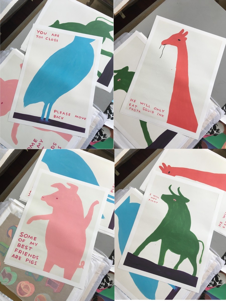 David Shrigley Original Animal Prints, Complete Set of Four | eBay