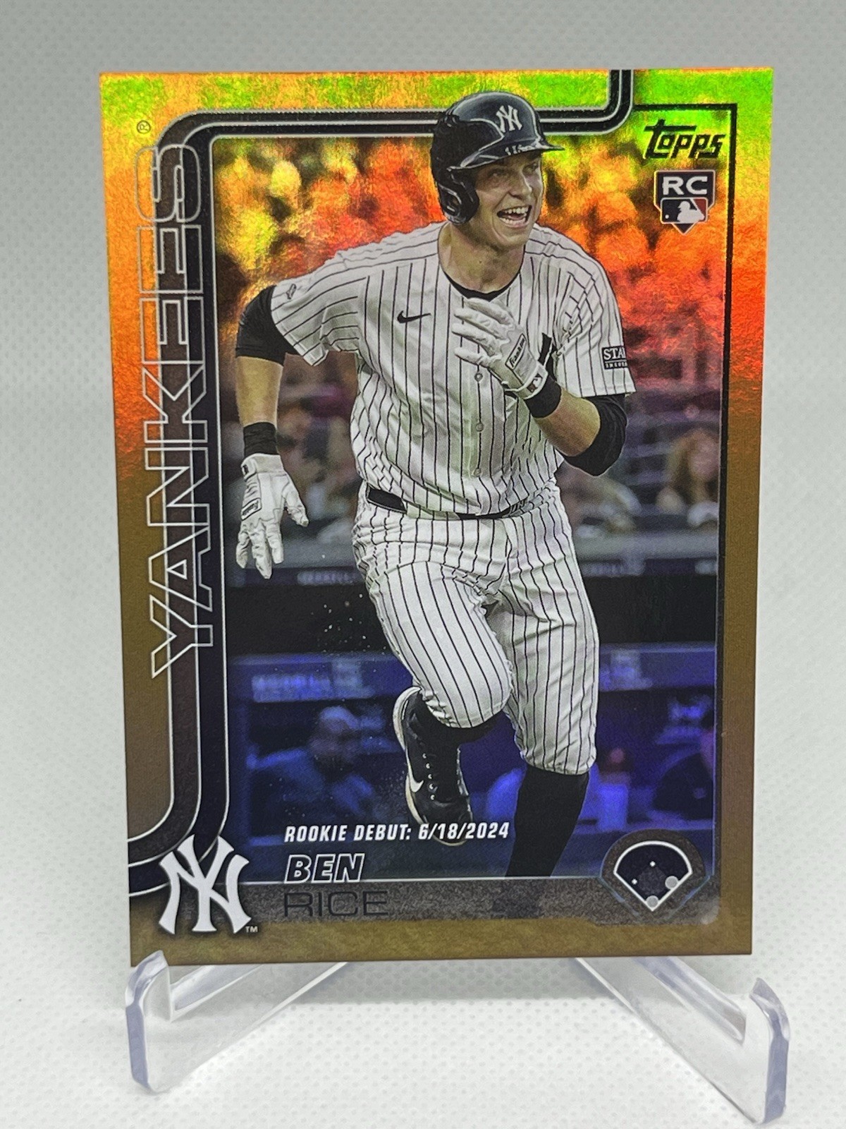 2025 Topps Update Series - Rookie Debut Ben Rice #US25 Gold Rainbow Foil /50