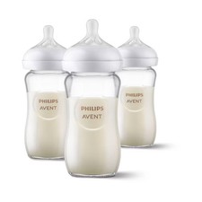 Philips Avent 3pk Glass Natural Baby Bottle with Natural Response Nipple -
