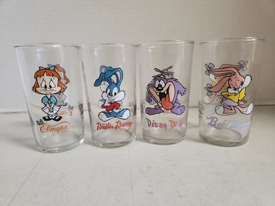 Tiny Toon Adventures  ''Elmyra Duff'' Buster, Babs, Dizzy 4.5'' Glass Lot 1993