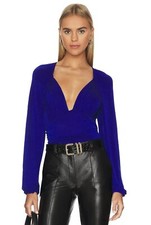 NWT Free People Intimately In Your Arms Bodysuit Electric Indigo Blue Size Small