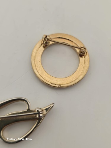Vintage goldfarbene Brosche Anstecknadel Lot Monet Trifari Park Lane 50er 60er Mid Century - Bild 5 von 5