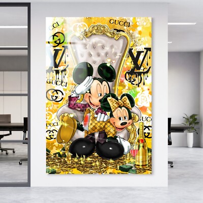 WANDBILD Minnie und Mickey Mous verliebt in ACRYLGLAS, LEINWAND, POSTER BILD