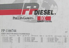 NOS FP-Diesel FP-1166744 Gasket Group Single Cylinder Group CAT 3508 3512 3516