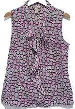 Banana Republic Women's Ruffle Front Sleeveless Blouse Career Capsule Business M