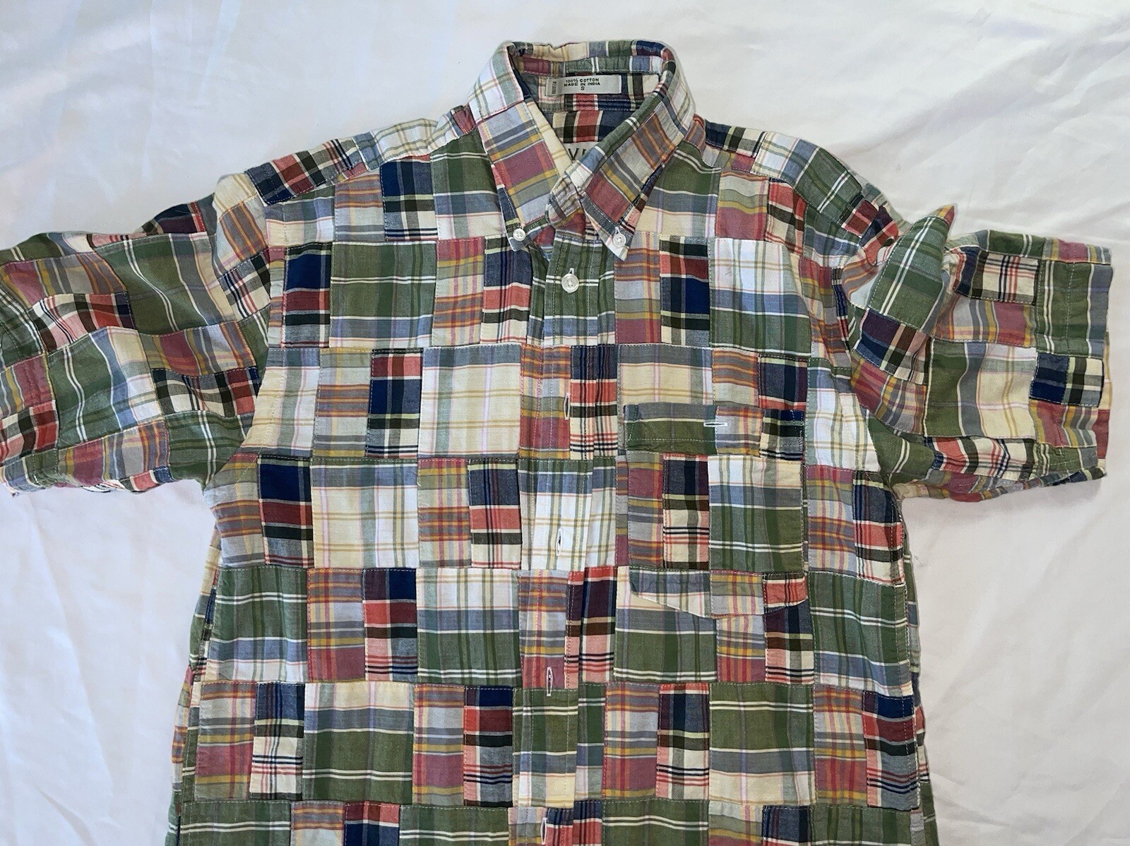 Orvis Madras Patchwork Indian Cotton Button-Down … - image 3