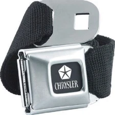 Authentic Chrysler Logo Seatbelt Stainless Steel Buckle Licensed Web Belt