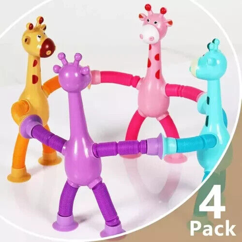 Glowing elastic tube telescopic suction cup giraffe toy decompression toy - Picture 6 of 9