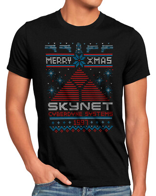 Skynet Xmas Herren T-Shirt xmas weihnachten weihnachtspullover ugly sweater