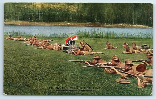 Postcard WW1 Military Patriotic "Firing from Skirmish Line" Underwood J82