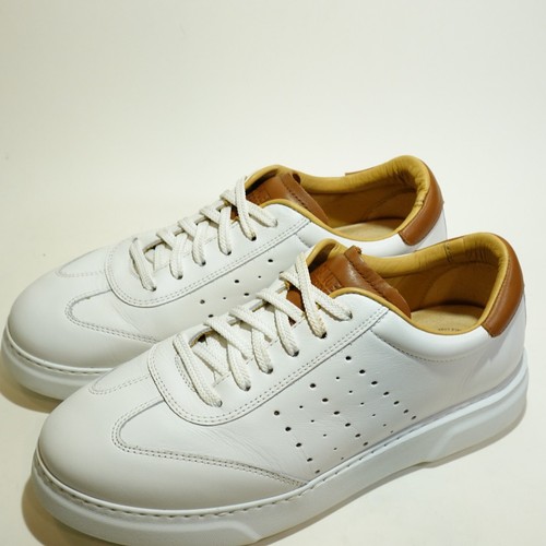 Zapatilla deportiva Samuel Hubbard 'Tiburon' para hombre 9 anchas de cuero blanco cómoda espuma viscoelástica - Imagen 3 de 6