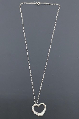 Auth Tiffany & co. Peretti Open Heart SV925 5.3 grams Necklace W/Bag SK050276 - 第 2/8 張圖片