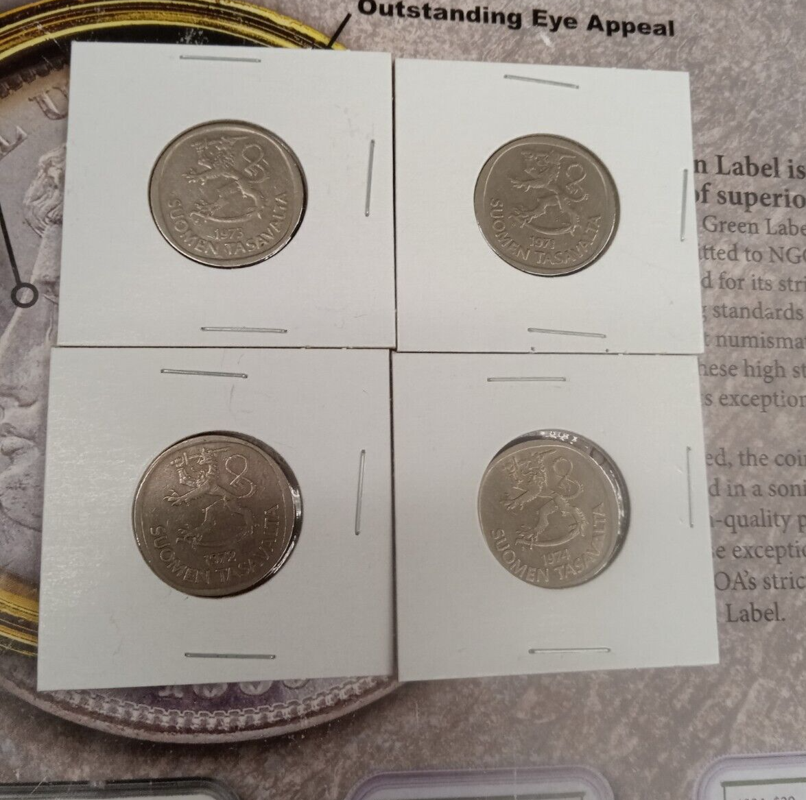 1972 1971 1973 1974 Finland 1 Markka silver Suomen Tasavalta 1972 1971 1973 1974 Finland 1 Markka silver Suomen Tasavalta