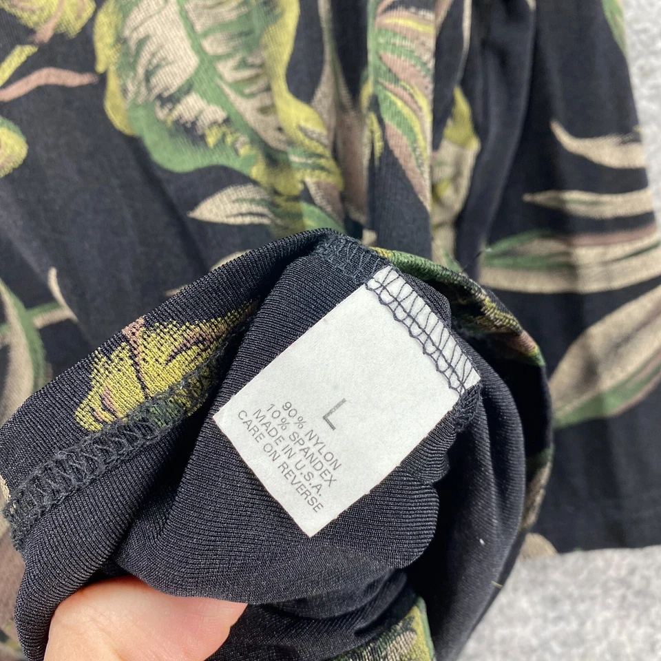 Blusa Briggs Mujer L Grande Negra Floral Manga Larga Cuello Redondo Pullover Informal Foto 4 de 4