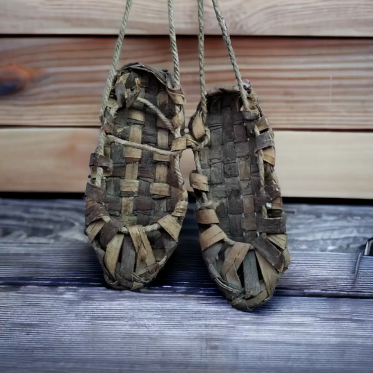 Shoes old original Bast shoes wicker Slippers wicker peasant Bast