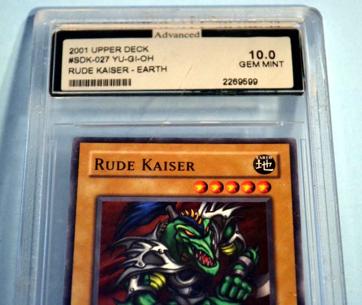 2001 Upper Deck SDK-027 Yu-Gi-Oh TCG Rude Kaiser - Earth 10.0 Gem
