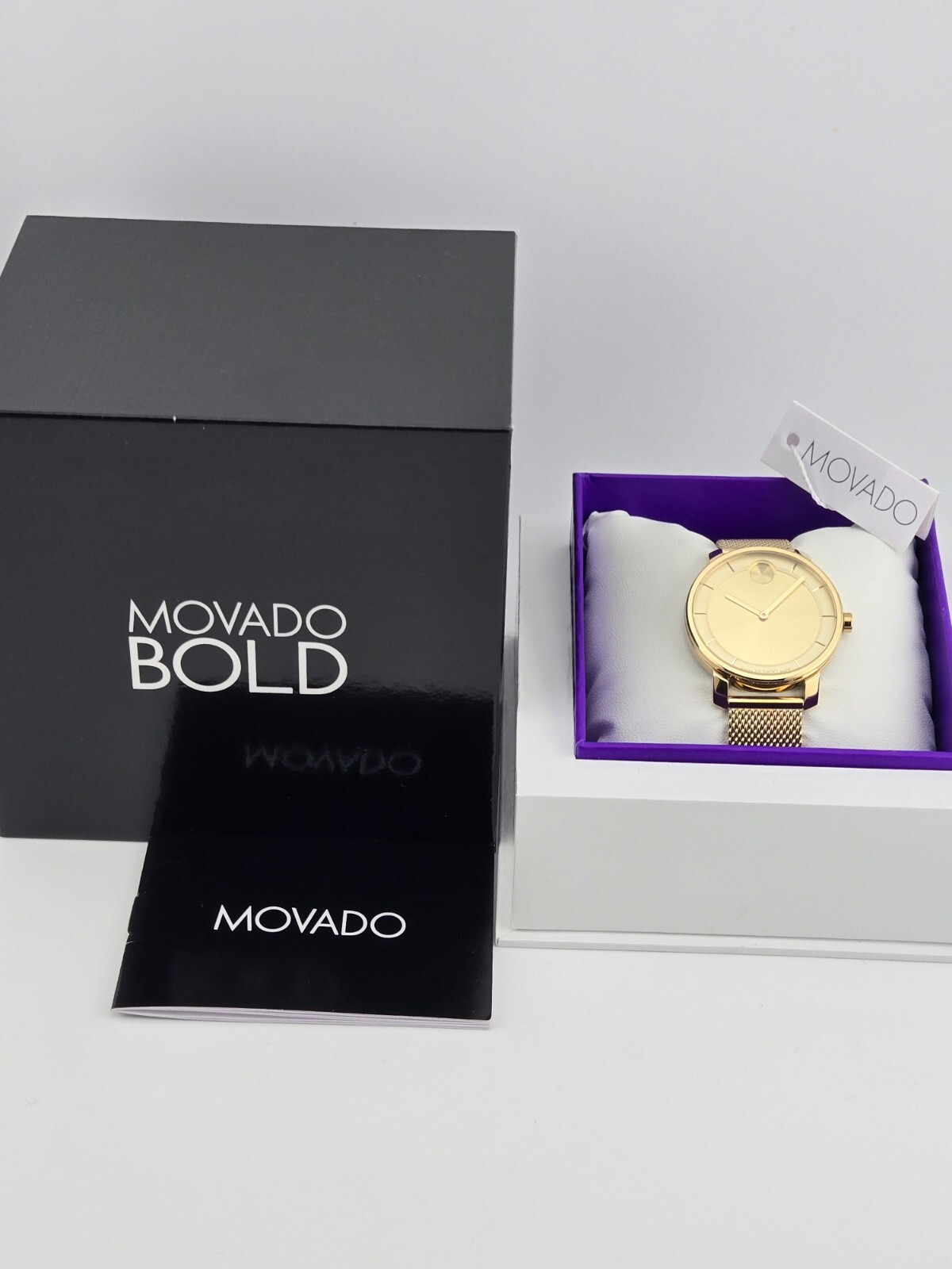 Movado Bold Gold Dial Stainless Steel Women's Watch