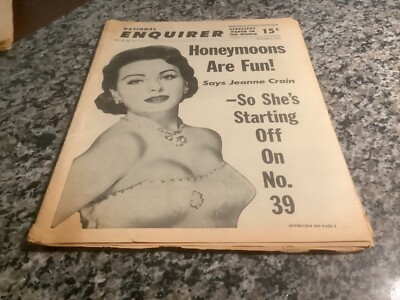 1960 ENQUIRER;Jeanne Crain,King Farouk,Hedy Lamarr,Elke Sommer,Casey Stengel