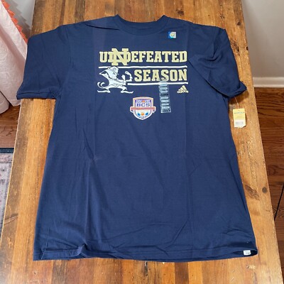 Notre Dame Fight Irish T Shirt Mens XL Blue Short Sleeve Adidas