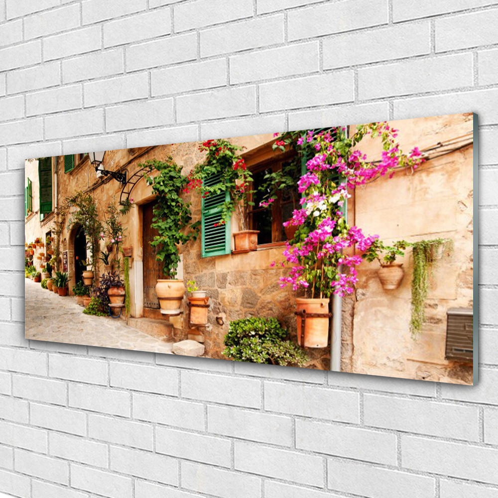 Tableau mural déco moderne architecture maison Plexiglas 125x50