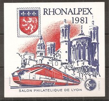 CNEP 02 (1981) Salon Philatélique de Lyon Rhonalpex 81 N** (cote 10e)
