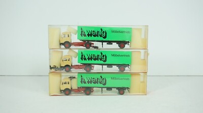 Roskopf Miniaturmodelle HO Scale 446 Wenig Mobel Mercedes Tractor Trailer Set 3x