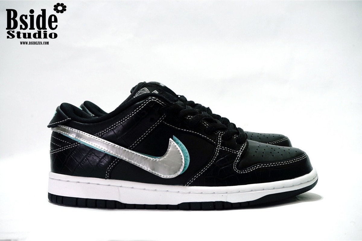 Nike SB Dunk Low Pro x Diamond Supply Co. Black Diamond BV1310-001 Size 7 Men’s