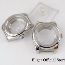 BLIGER Polished 39mm 36mm Sapphire Glass Watch Case Fit NH35A NH36A ETA 2824