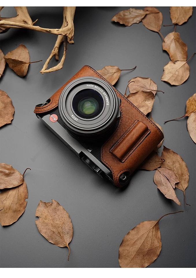 Genuine Real Leather Camera Bag Protect Case Cover Grip For Leica Q2 Q Typ116 - Image 3 of 4