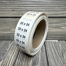 33x34 Retail Size Stickers for Store Boutique Clothing Label Apparel Roll