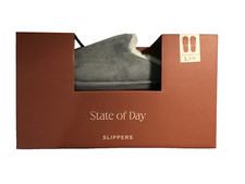 State of Day Women's Slippers Grey w/ Faux Fur Lining Large 9-10 NEW