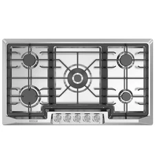 Empava 36 inch Gas Stove Cooktop 5 Italy Sabaf Burners Stainless Steel
