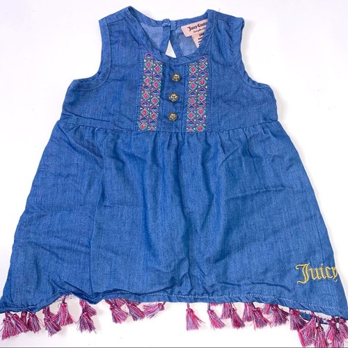 Baby Girl Nwot Vintage Gymboree 6-12 Month Blue One Of A Kind Chambray Outfit