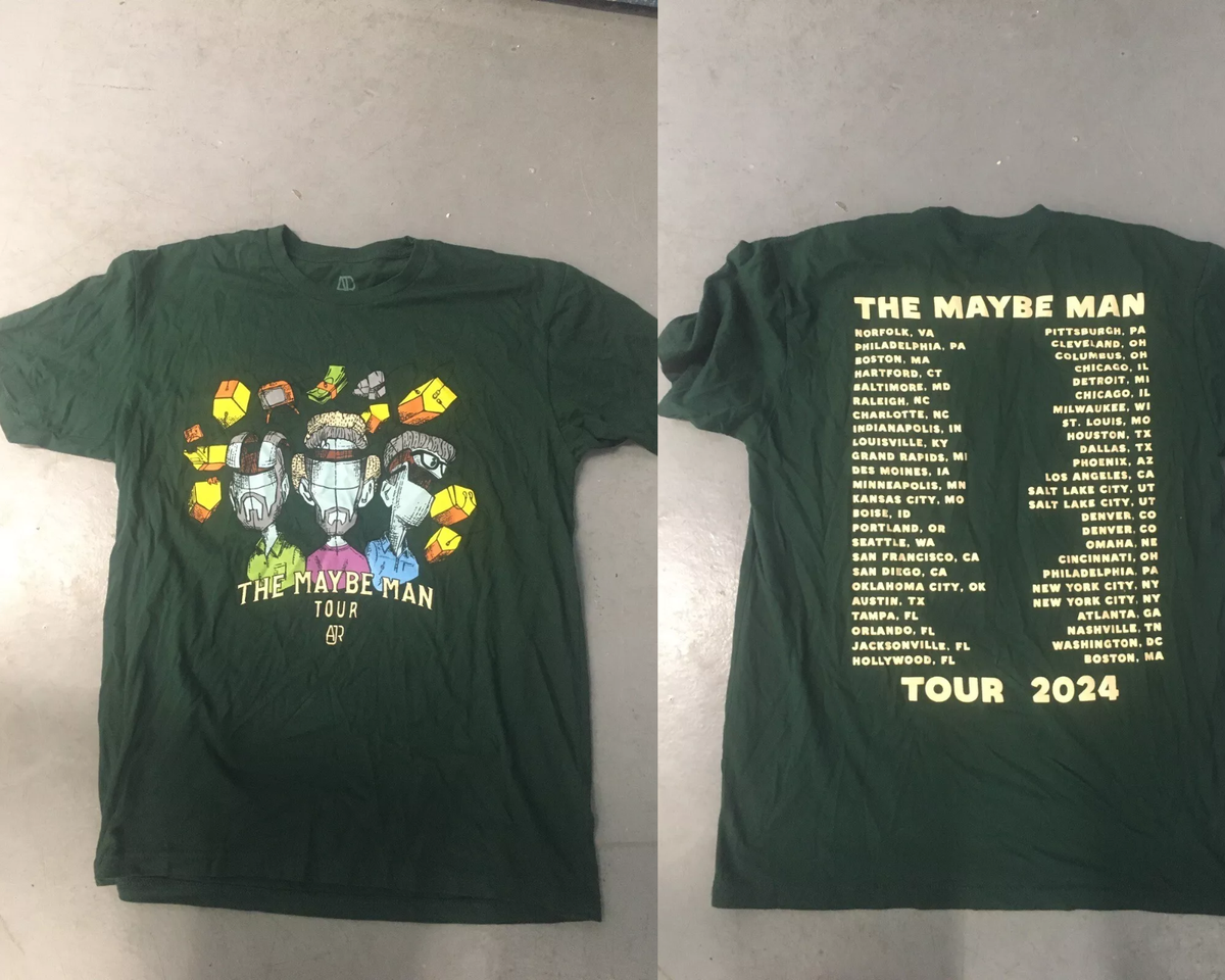 AJR THE MAYBE MAN TOUR 2024 Green T Shirt Size S-5XL 2 sided | eBay
