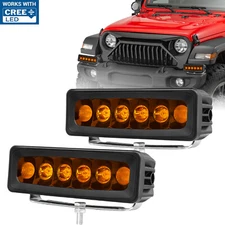 2x For JEEP PRO 6" 120W Cree LED Work Light Bar Combo OffRoad Driving 4WD UTV