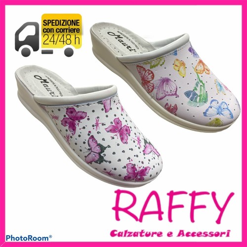 Pantofole Donna - Ciabatte Chiuse Sabot Sanitarie Da Lavoro Made In Italy  MAURI | eBay