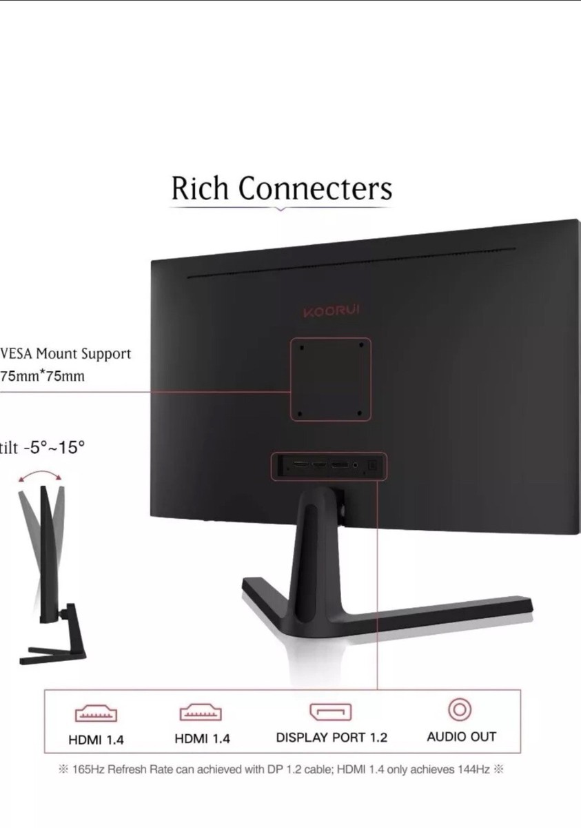 KOORUI 24 Inch Super Gaming Monitor Computer Color Display Unit