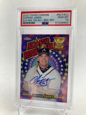 2020 Topps Chrome Chipper Jones Red Refractor All Star Rookie Team Auto 4 /5