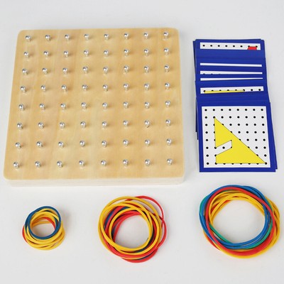 1 Satz Geoboard Wood Geoboard Toy Pegboard Toy Wooden Geoboard