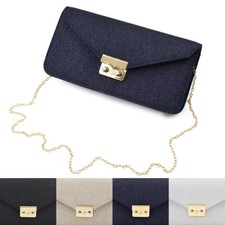 Premium Metallic Glitter Envelope Flap Clutch Evening Bag Handbag - Diff Colors