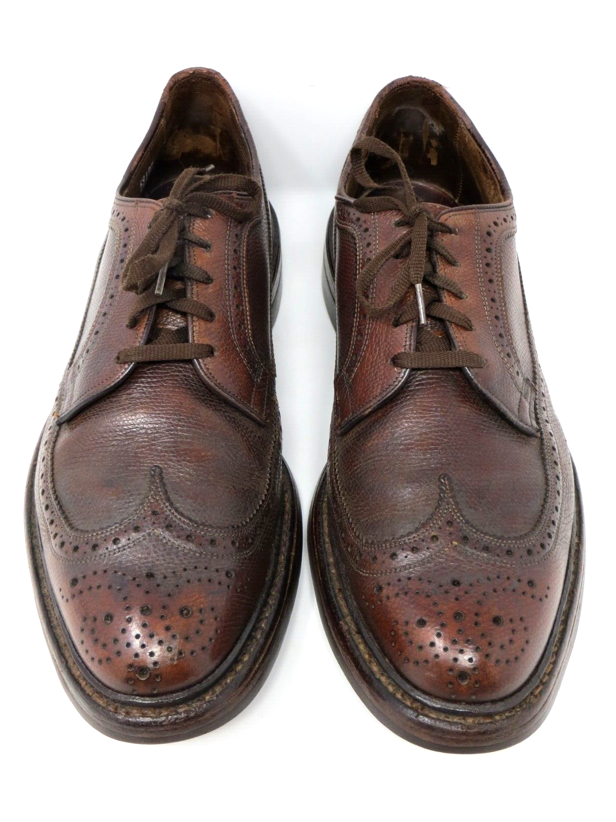 SAOLA Vintage ALLEN EDMONDS MacNeil Pebble Leather 9 B punta alare ad ala lunga 9157 Brogue Derby