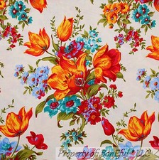 BonEful FABRIC Cotton Quilt Pink Spring Flower Shabby Chic Cottage Easter SCRAP