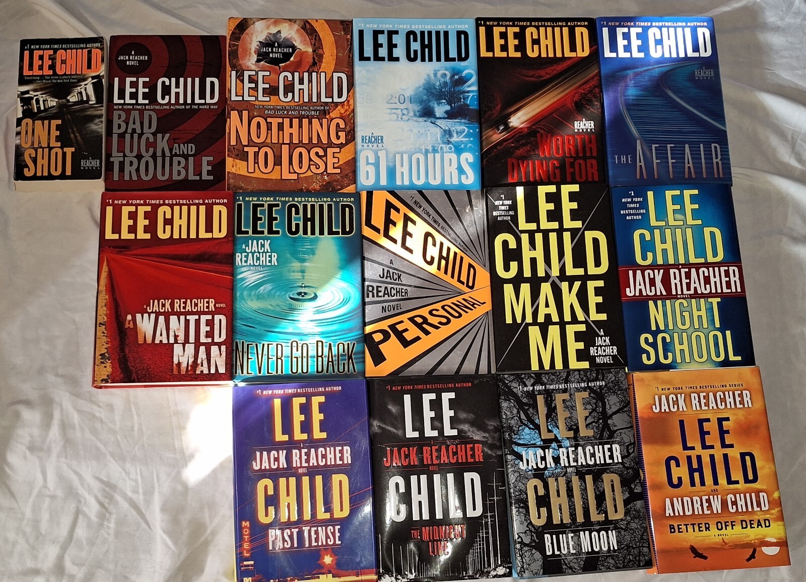 Lot Of 15 Lee Child Books Jack Reacher Novels 14 HC 1 PB, 12 1ST